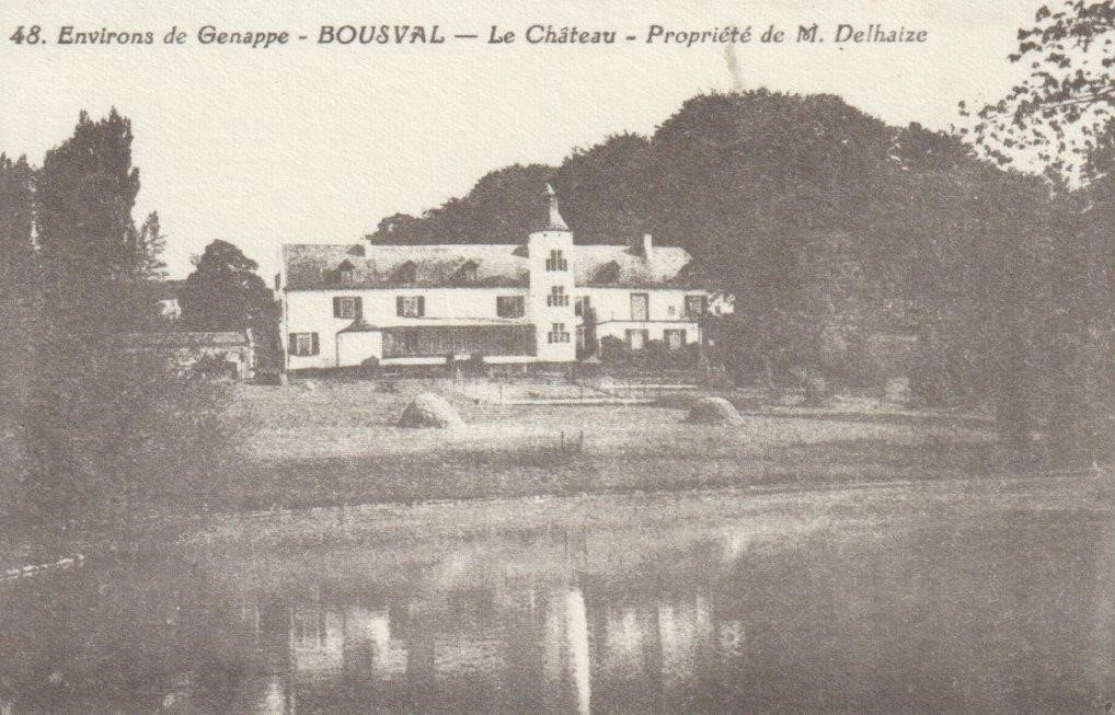 Reproduction d'une ancienne carte postale représentant le château de Bousval