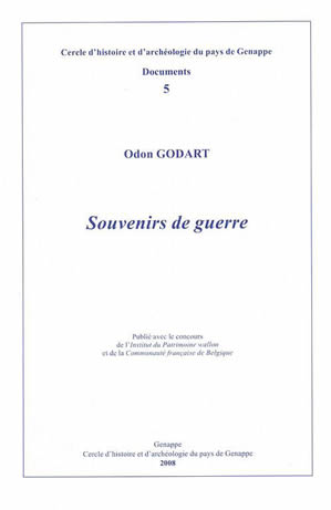 Couvertur du livre "Souvenirs de guerre" de Odon Bodart