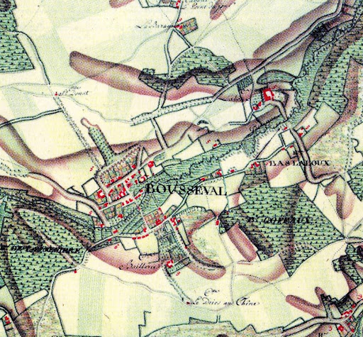 Carte Ferraris de Bousval (centre) en 1778