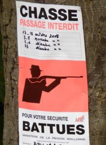 Affiche rouge : Chasse - Passage interdit