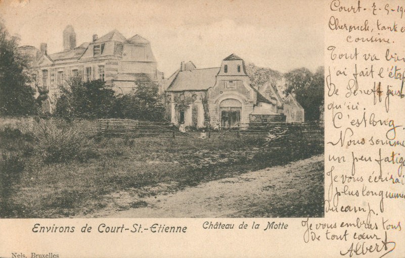 Château de la Motte en ruine (carte postée en 1903)