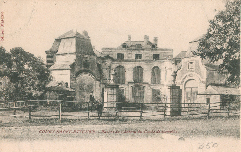 Château de la Motte en ruine (carte postée en 1906)