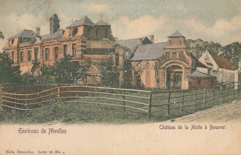 Château de la Motte en ruine (carte de 1907 colorisée)