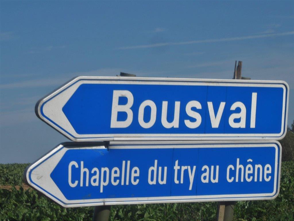 Panneau routier Chapelle Try-au-Chêne Bousval