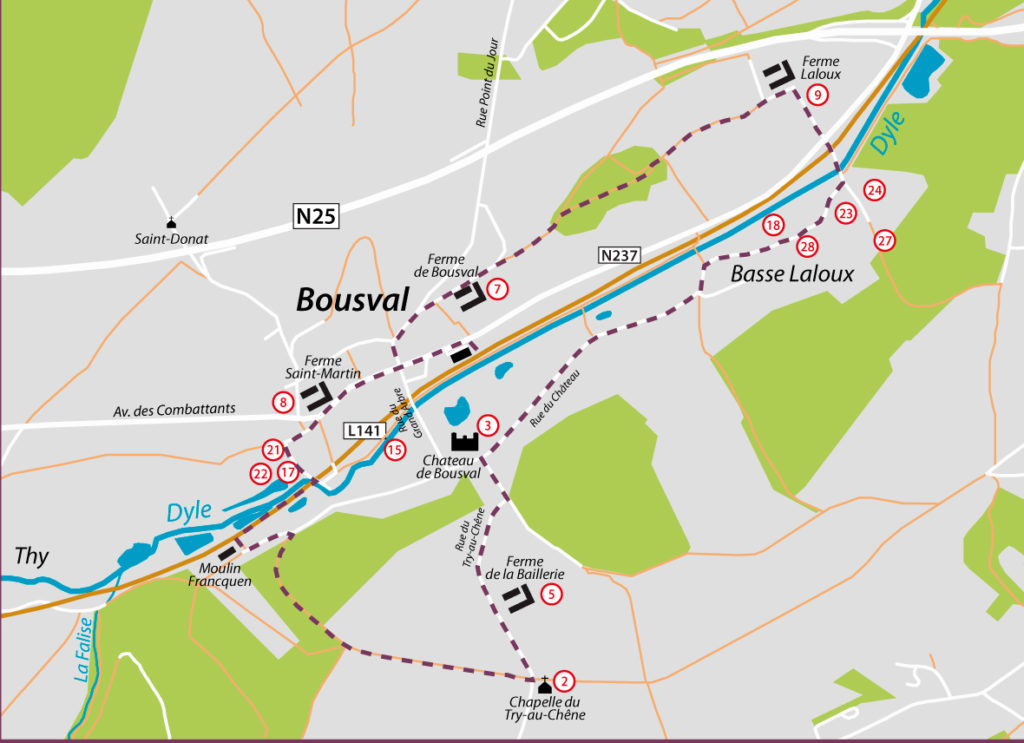 Plan de la balade découverte du patrimoine