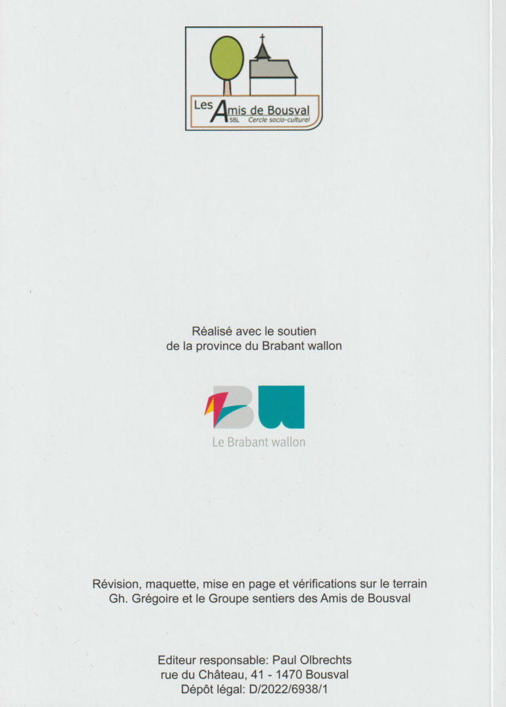 Couverture du guide des promenades et du patrimoine de Bousval