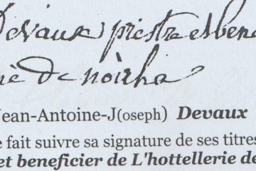 Signature de Jean-Antoine Devaux