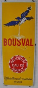 Expo 2022 - plaque publicitaire émaillée ancienne des Sources de Bousval