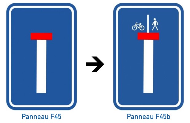Panneaus de signalisation F45 et F45b